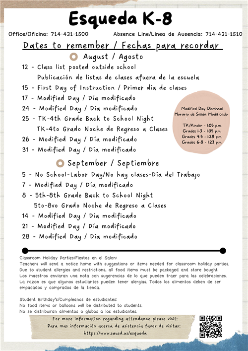  Important Dates